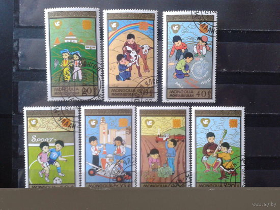 Монголия 1987 Детские игры Полная серия с клеем без наклеек