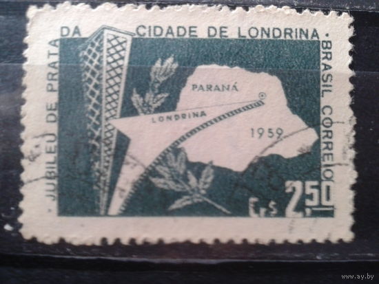 Бразилия 1959 Карта штата Парана