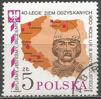 Польша. 40 лет воссоединения Северных и Западных территорий. Король Болеслав III 1985г. Mi#2970.