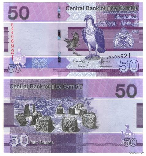 Гамбия 50 даласи 2023 год UNC (Райский удод)