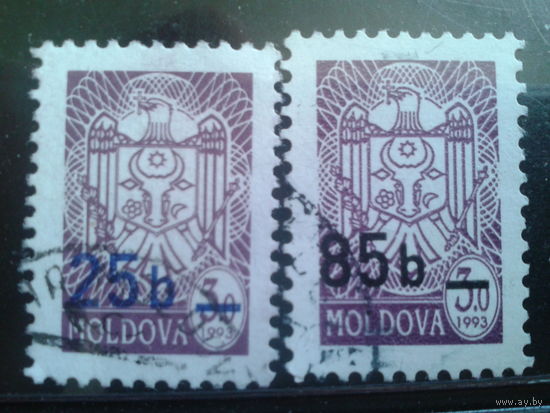 Молдова 2007 Стандарт, герб Надпечатка полная серия