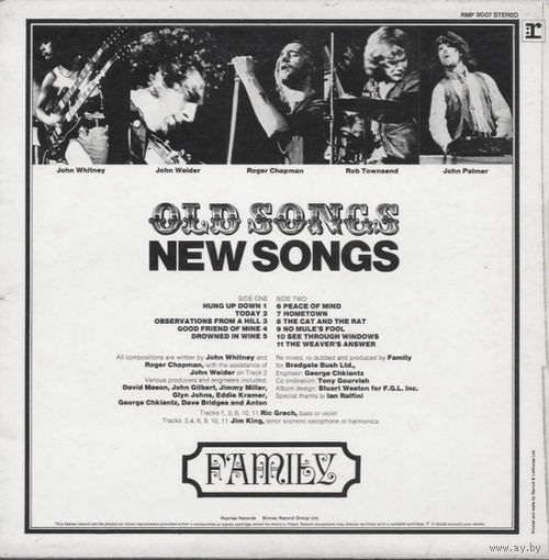 Family – Old Songs, New Songs, LP 1971