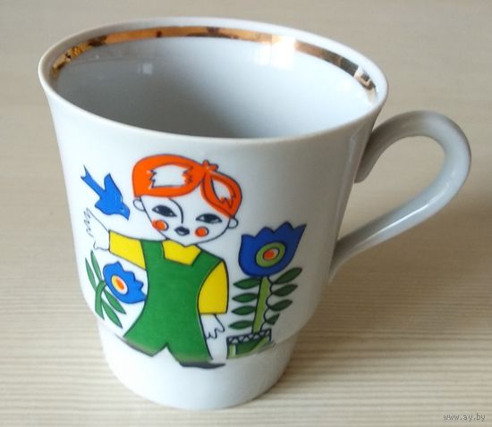 Кружка чайная детская,рисунок,фарфор,СССР