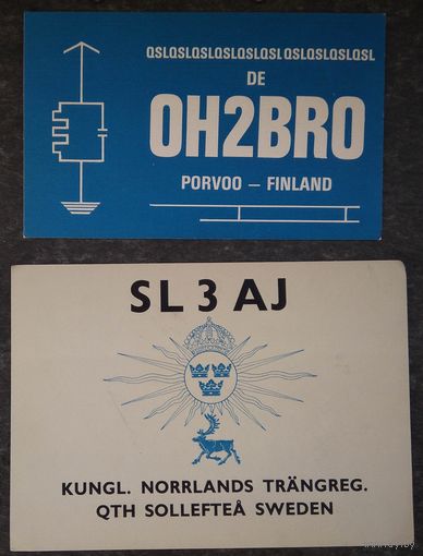 Карточка радиообмена. 1960-70-е. 2 шт. Цена за все