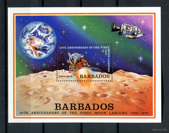 Барбадос - 1979 - Космос - [Mi. bl. 13] - 1 блок. MNH.  (Лот 142Bi)