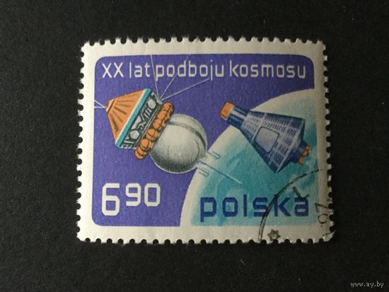 20-ти летие освоения космоса. Польша,1977, марка