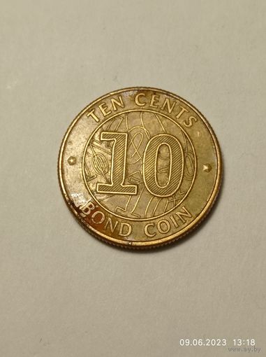 Зимбабве 10 центов 2014 года .
