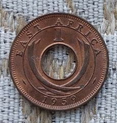 Британская Восточная Африка 1 цент 1959 год. Корона.