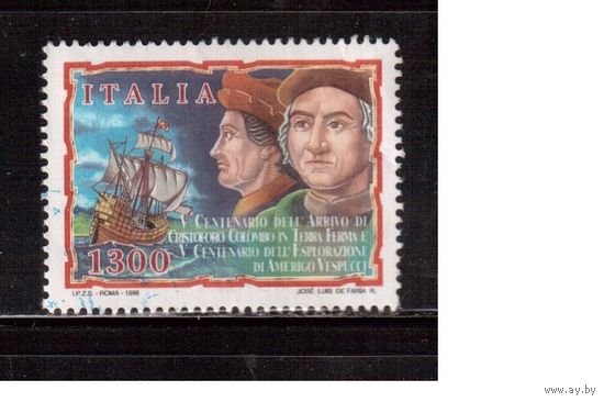 Италия-1998, (Мих.2585) гаш. , Флот, Парусники, Колумб(2)