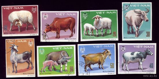 8 марок 1979 год Вьетнам Домашние животные 1020-1027U
