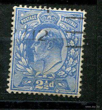 Великобритания - 1902 - Король Эдуард VII 2 1/2P (gez. K 15:14) - [Mi.107B] - 1 марка. Гашеная.  (Лот 23I)