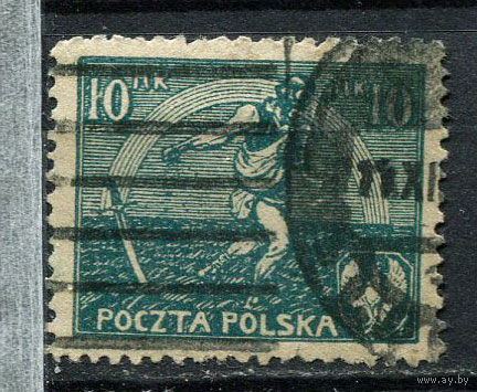 Польша - 1922 - Сеятель 10M - [Mi.162] - 1 марка. Гашеная.  (Лот 71EP)-T2P37