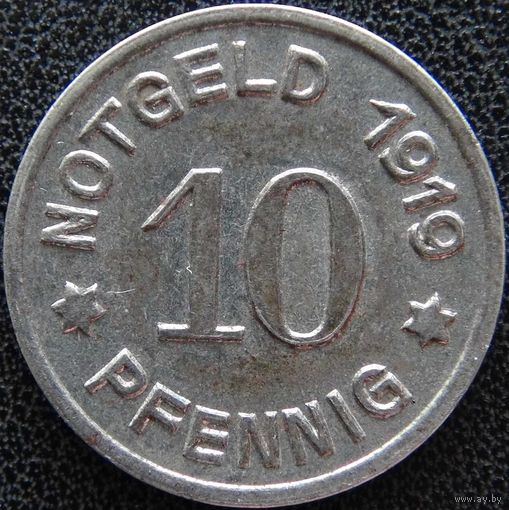 YS: Германия, Greiffenberg, 10 пфеннигов 1919, нотгельд города Грейффенберг, железо, Funck# 171.5