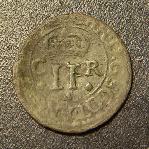 Двойной пенни тернер Шотландия 1632-1633 из старой коллекции