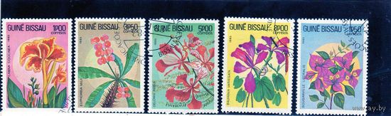Гвинея Биссау. Ми-724,725,726,727,728. Флора. Цветы. 1983.
