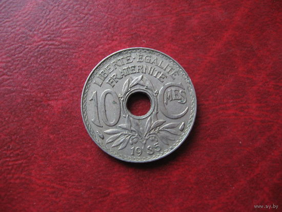 10 сантимов 1935 год Франция