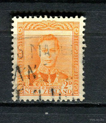 Новая Зеландия - 1938/1947 - Король Георг VI 2P - [Mi.242] - 1 марка. Гашеная.  (Лот 64BU)