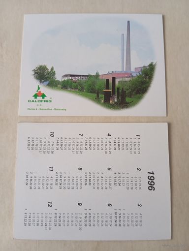 Карманный календарик. Calofrig. 1996 год