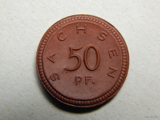Германия Саксония 50 пфеннигов 1921г.AU. Нотгельд