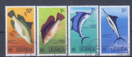 [1893] Уганда 1977. Фауна.Рыбы. Гашеная серия.