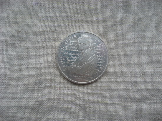 ФРГ 10 марок 1997 год 200 лет со дня рождения Генриха Гейне