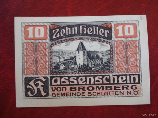 10 геллеров 1920 год Австрия Бромберг