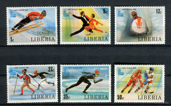Либерия - 1980 - Зимние Олимпийские игры 1980г. в Лейк-Плэсиде - [Mi. 1168-1173] - полная серия - 6 марок. MNH.