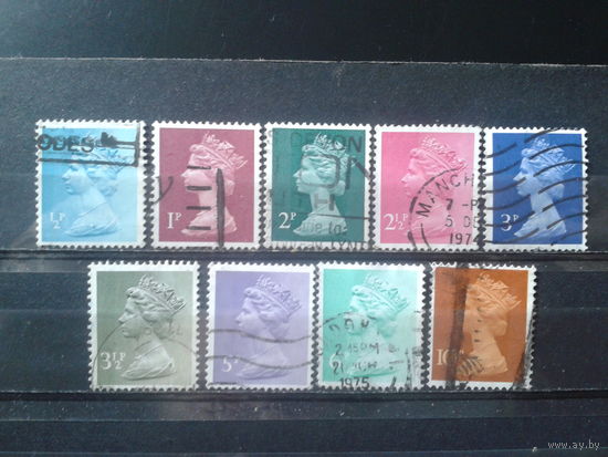 Англия 1971 Стандарт, королева Елизавета 2  9 марок