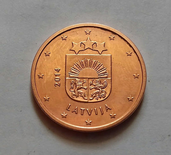 1 евроцент, Латвия 2014 г., AU