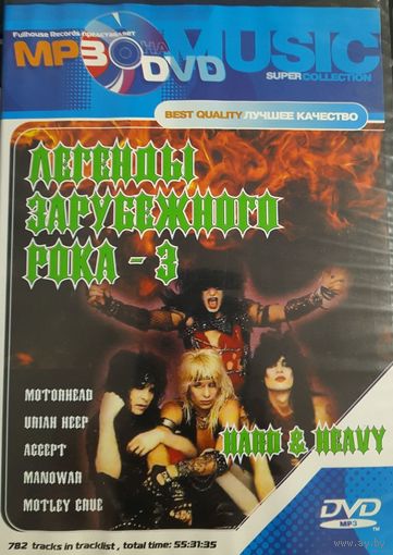 DVD MP3 Легенды зарубежного рока - 3. Hard & Heavy. Motorhead, Uriah Heep, Accept, Manowar, Motley Crue