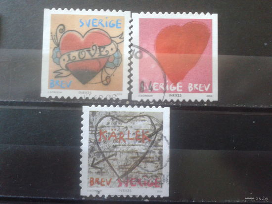 Швеция 2006 Поздравительные марки, день влюбленных, сердце Михель-3,6 евро гаш