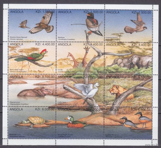 1996 Ангола 1058-1069KL Фауна - Птицы 6,00 евро