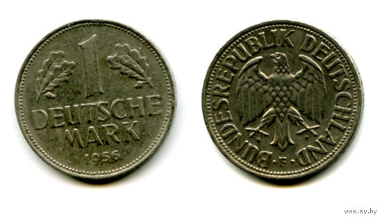 Германия 1 марка ФРГ 1956 F