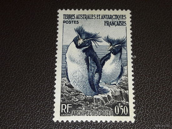 Французские антарктические территории 1956 Фауна. Пингвины. Чистая марка