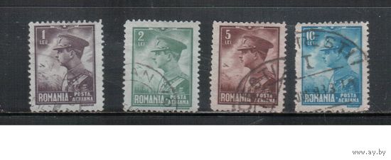 Румыния-1930, (Мих.389-392)  гаш., Стандарт,  Король Карл II, Самолет(полная серия)