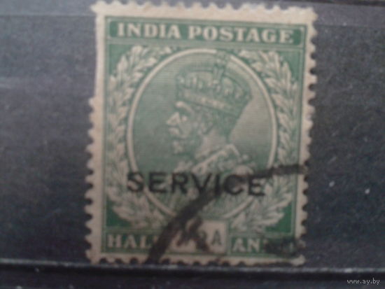 Британская Индия 1935 Король Георг 5 Надпечатка 1/2 анны