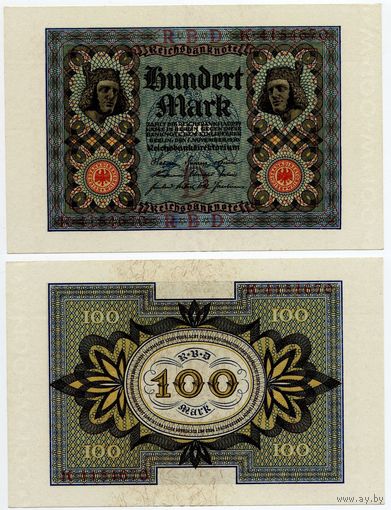Германия. 100 марок (образца 1920 года, P69a, aUNC)