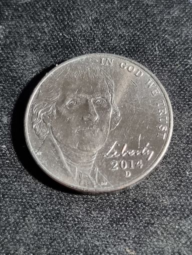 США 5 центов D 2014