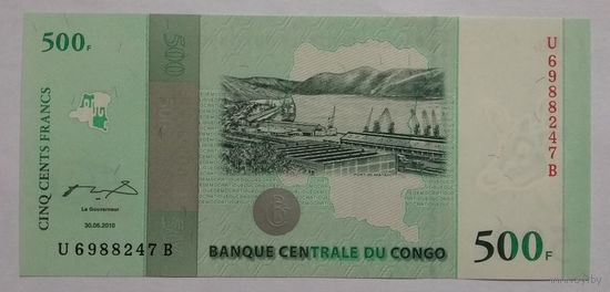 Конго 500 франков 2010 г. 50 лет Независимости. Юбилейная