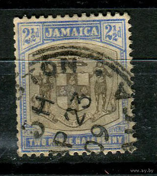 Британские колонии - Ямайка - 1905/1907 - Герб 2 1/2P - [Mi.45] - 1 марка. Гашеная.  (Лот 109K)