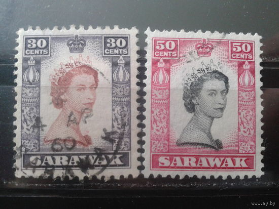 Саравак колония Англии 1955 Королева Елизавета 2