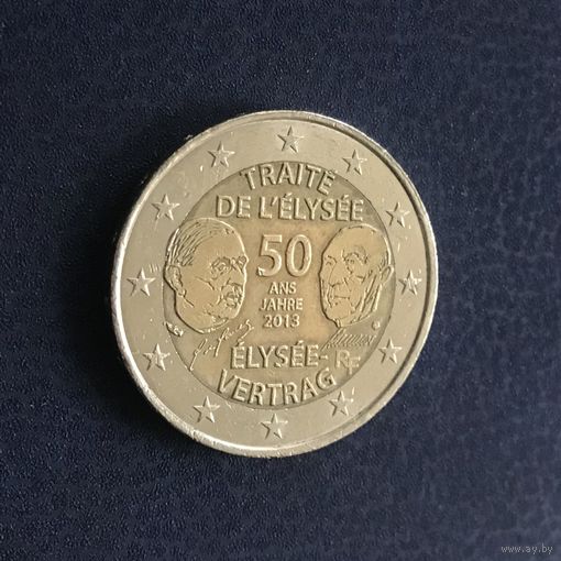Франция 2 евро 2013. 50 лет со дня подписания Елисейского договора