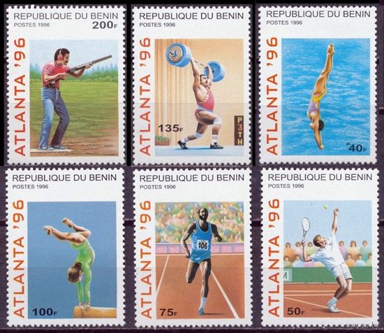 1996 Бенин 764-769 Олимпийские игры 1996 в Атланте 5,00 евро