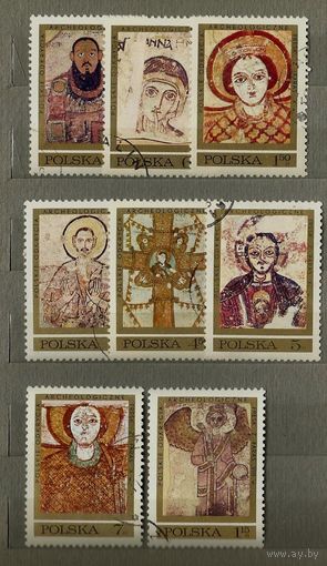 Польша 1971 Фрески из Фараса Иконопись Археология 8 марок полная серия