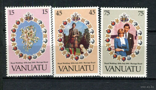 Вануату - 1981 - Свадьба принца Чарльза и леди Дианы - [Mi. 606-608] - полная серия - 3 марки. MNH.  (Лот 154AN)