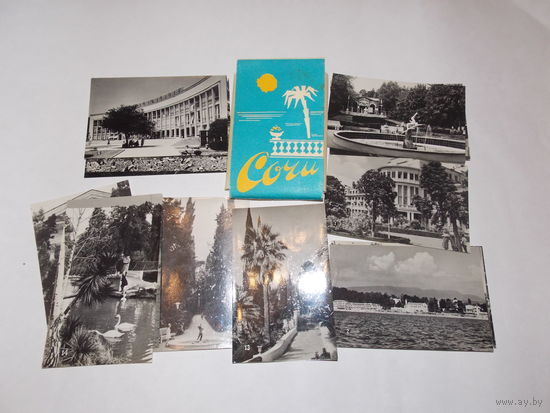 Сочи, набор мини фото-открыток, 1973 г.  16 шт.-полный комплект