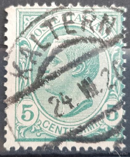 1/3a: Италия - 1906 - стандартная марка - Король - Виктор Эммануил III, 5 чентезимо, водяной знак "корона", [Mi. 78], гашеная, полное гашение - место и время "KALTERN; 24.VII.20"