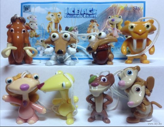 Серия игрушек из киндера ледниковый период