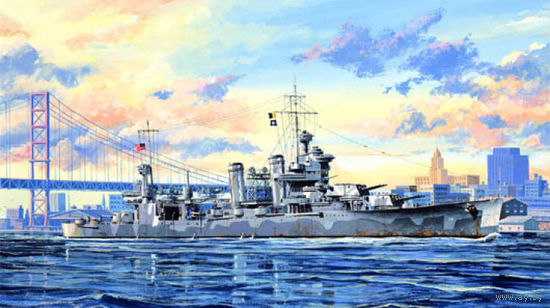 Крейсер СА-39 "Квинси", сборная модель корабля 1/700 Trumpeter 05748