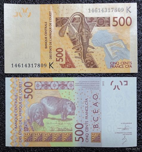 500 франков ВСЕАО Сенегал 2012 г. UNC (литера К)